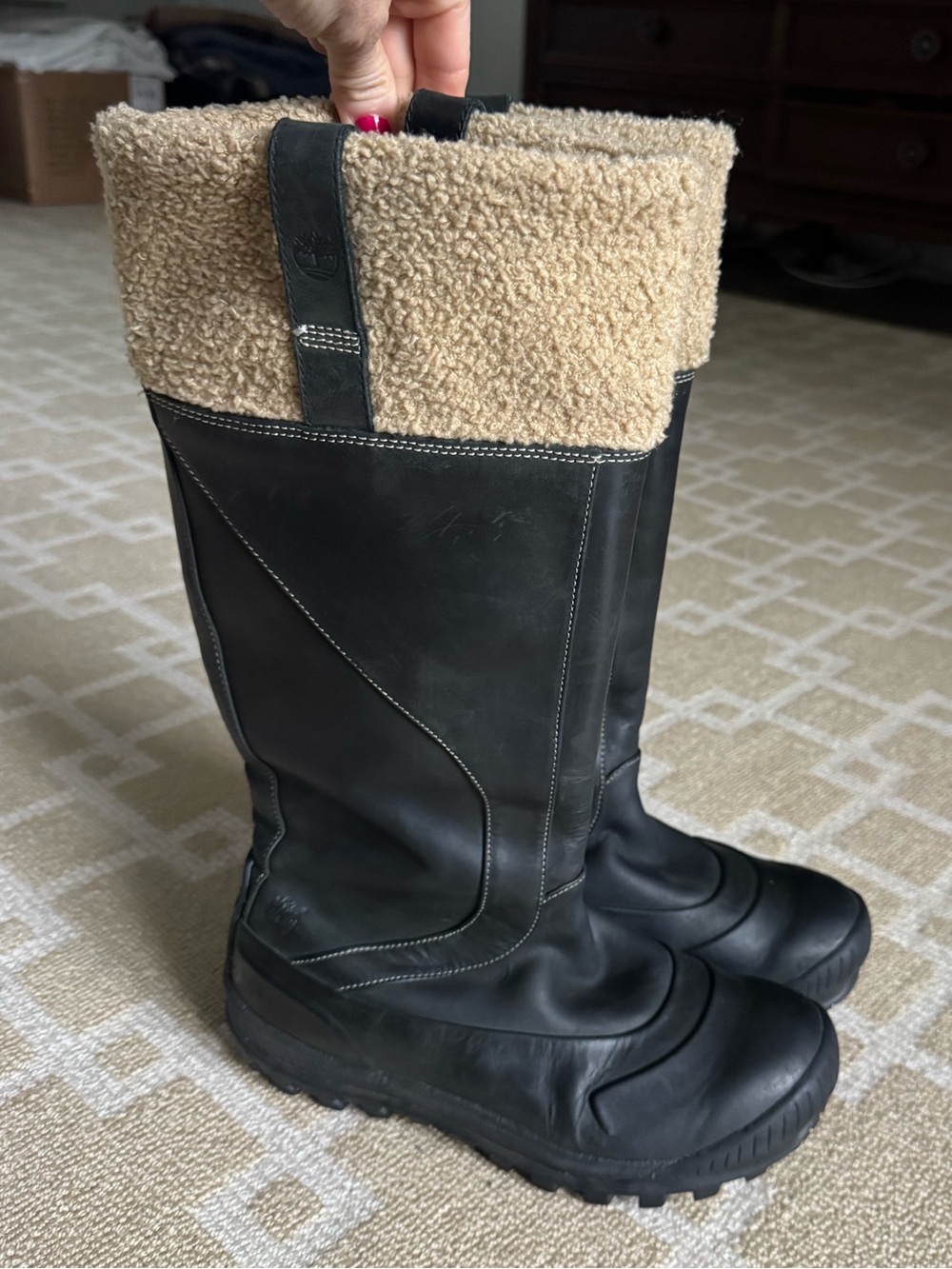 Timberland Earthkeepers Mount Holly Tall Waterproof Boots Black Leather Size 8 - Picture 11 of 16